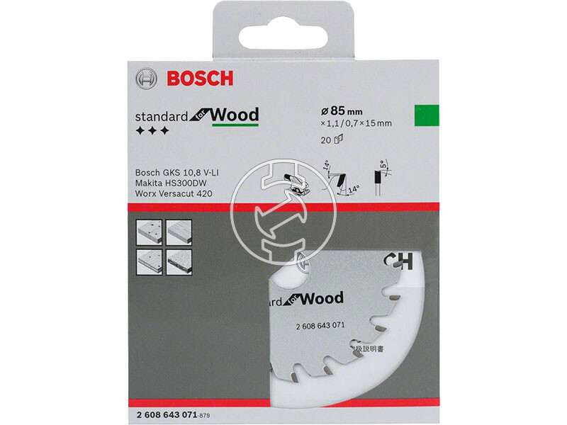Bosch 85 x 15 x 1,1 mm, 20 körfűrészlap