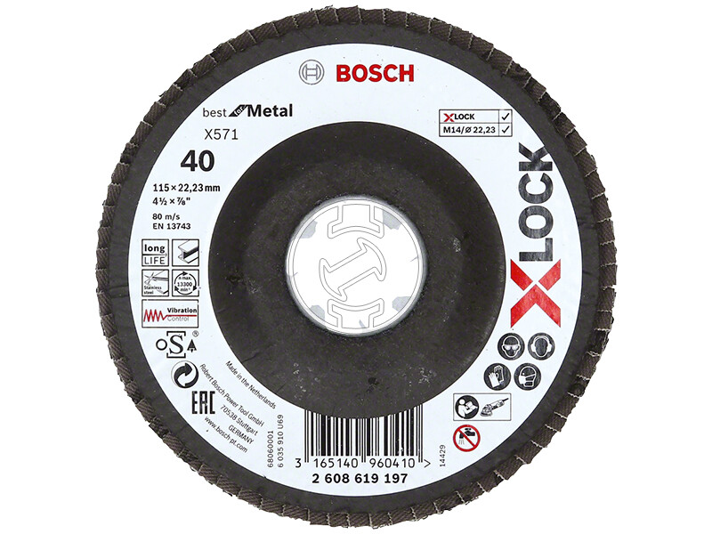 Bosch Best for Metal X-LOCK 115mm G40 lamellás csiszolótárcsa