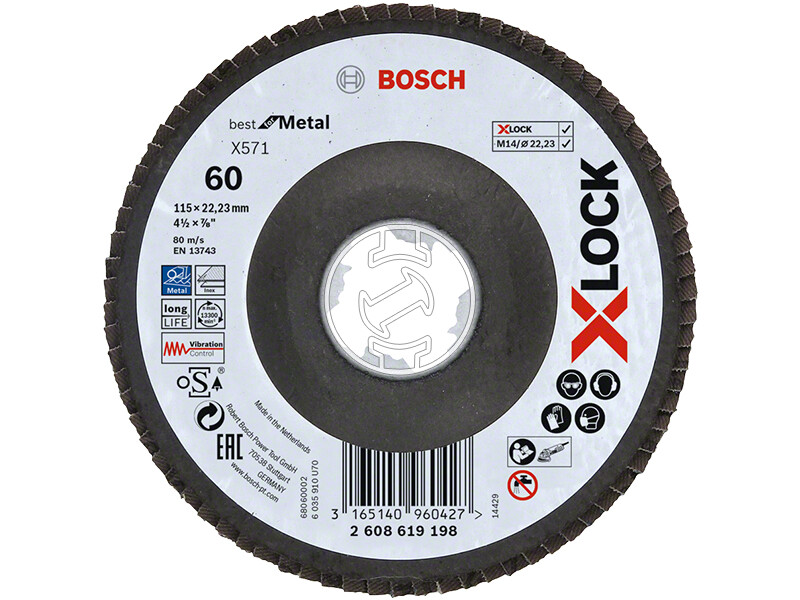 Bosch Best for Metal X-LOCK 115mm G60 lamellás csiszolótárcsa