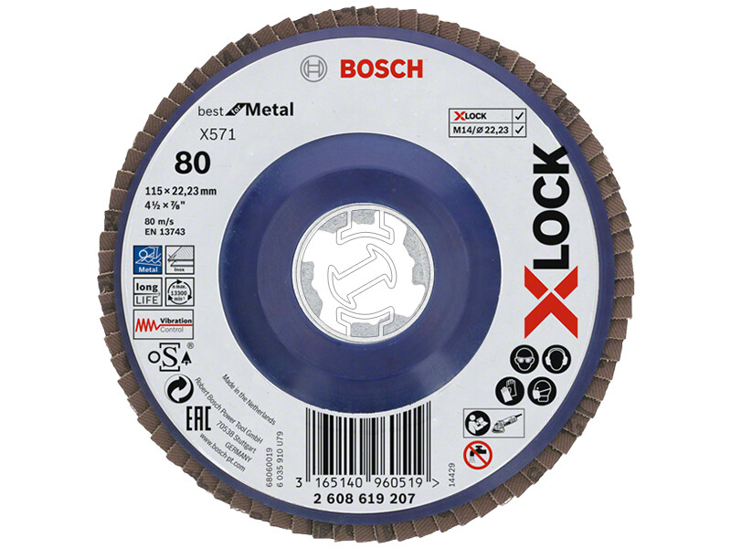 Bosch Best for Metal X-LOCK 115mm G80 lamellás csiszolótárcsa