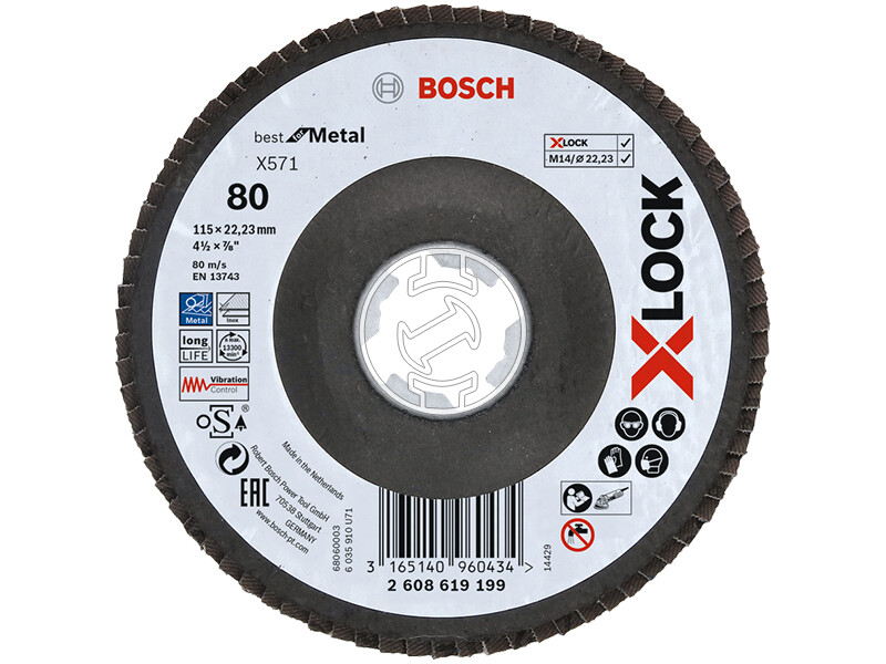 Bosch Best for Metal X-LOCK 115mm G80 lamellás csiszolótárcsa