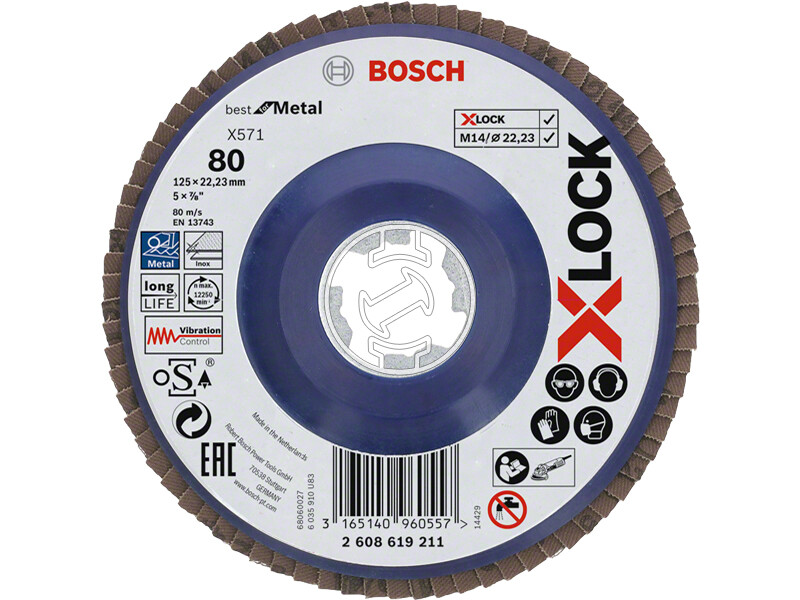 Bosch Best for Metal X-LOCK 125mm G80 lamellás csiszolótárcsa
