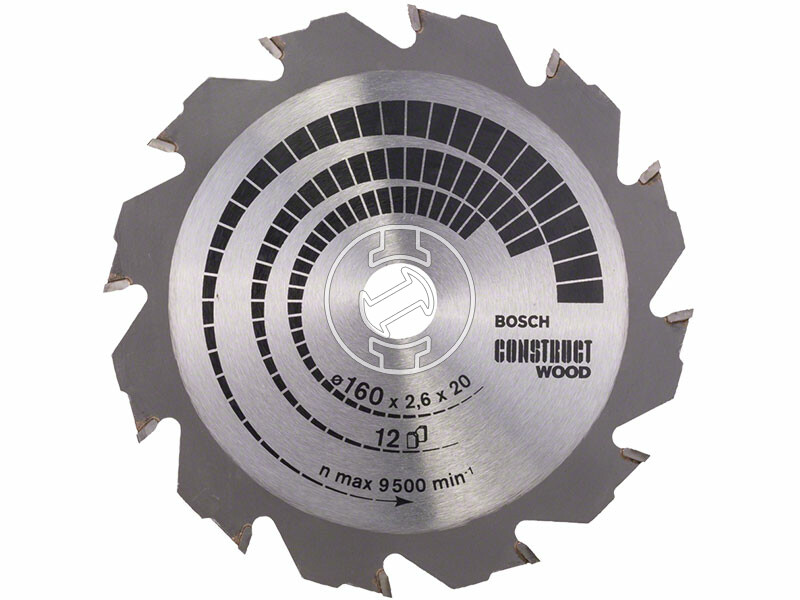 Bosch Construct Wood ø 160 x 2,6 / 1,6 x 20 / 16 mm körfűrészlap
