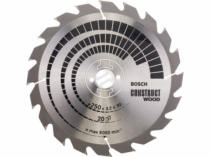 Bosch Construct Wood ø 250 x 3,2 / 2,2 x 30 mm körfűrészlap