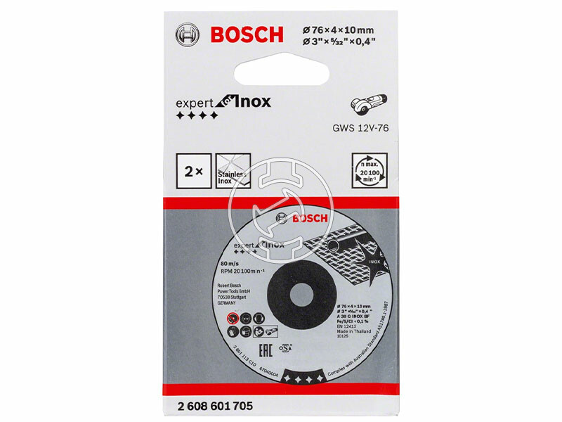 Bosch Expert for Inox A 30 Q 76 x 4 x 10 mm 2 db csiszolótárcsa