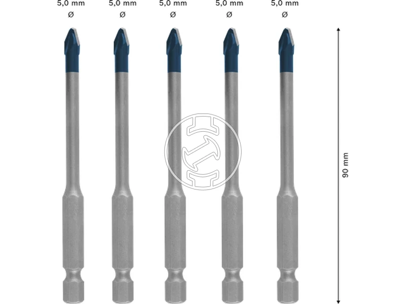 Kép: Bosch EXPERT HEX-9 Hard Ceramic csempefuro 5 x 90 mm 5 db_2.webp
