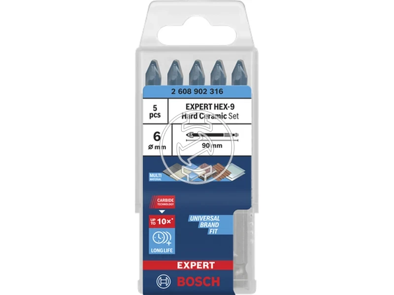 Kép: Bosch EXPERT HEX-9 Hard Ceramic csempefuro 6 x 90 mm 5 db_1.webp