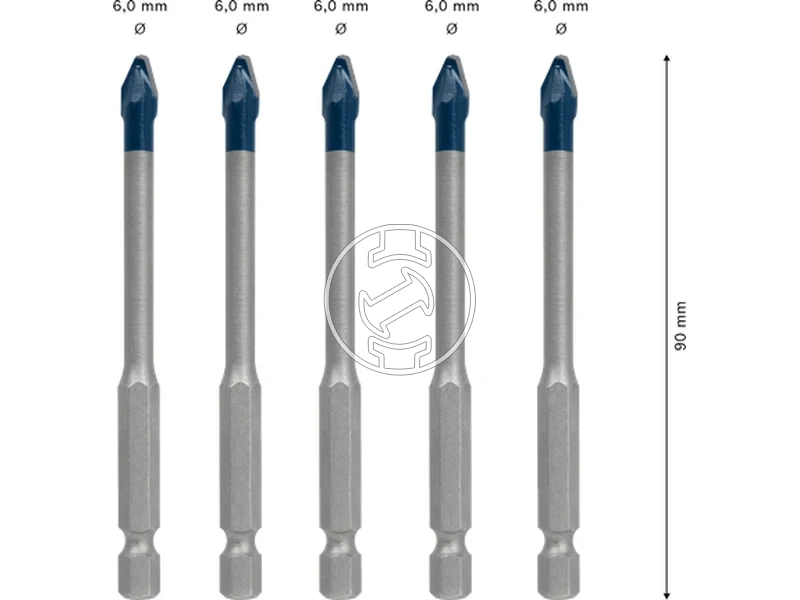 Kép: Bosch EXPERT HEX-9 Hard Ceramic csempefuro 6 x 90 mm 5 db_2.webp