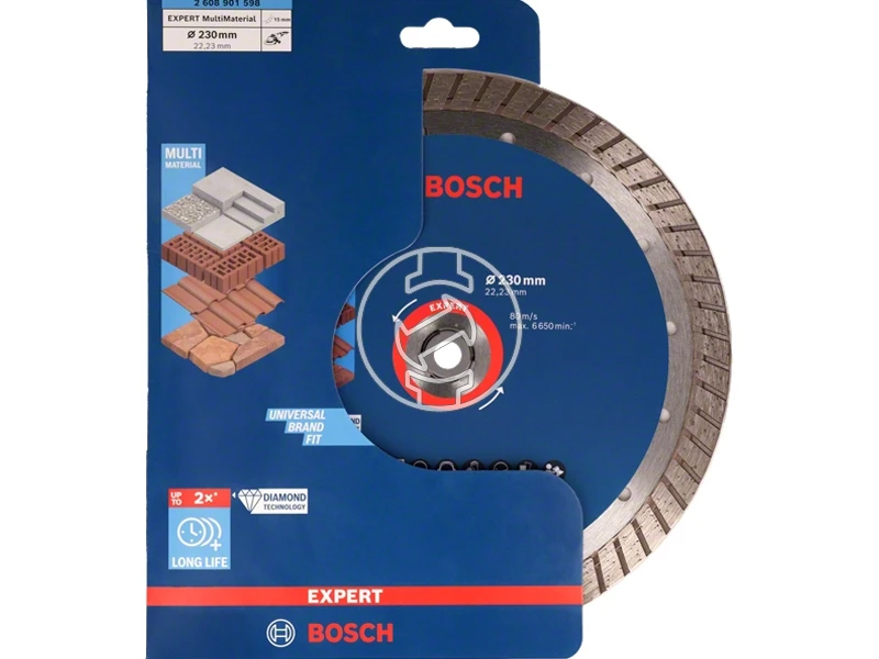Bosch EXPERT MultiMaterial Turbo 230 x 22,23 x 2,4 mm gyémánt vágótárcsa