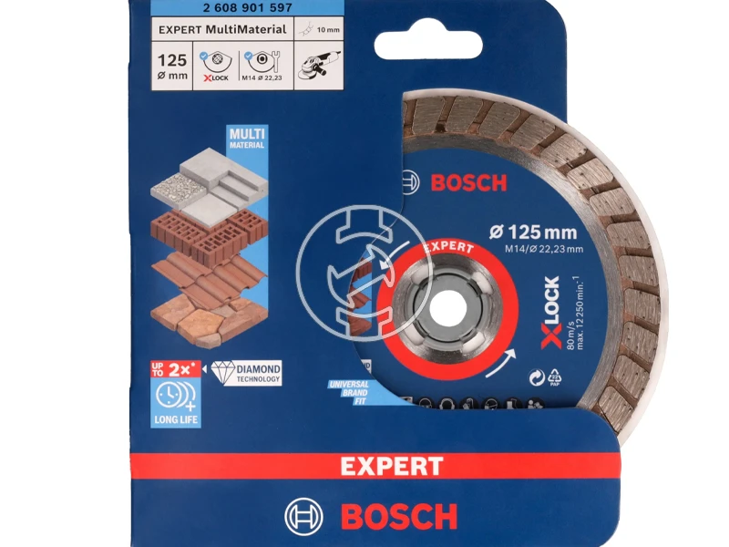 Bosch EXPERT MultiMaterial Turbo X-Lock 125 x 22,23 x 2,4 mm gyémánt vágótárcsa