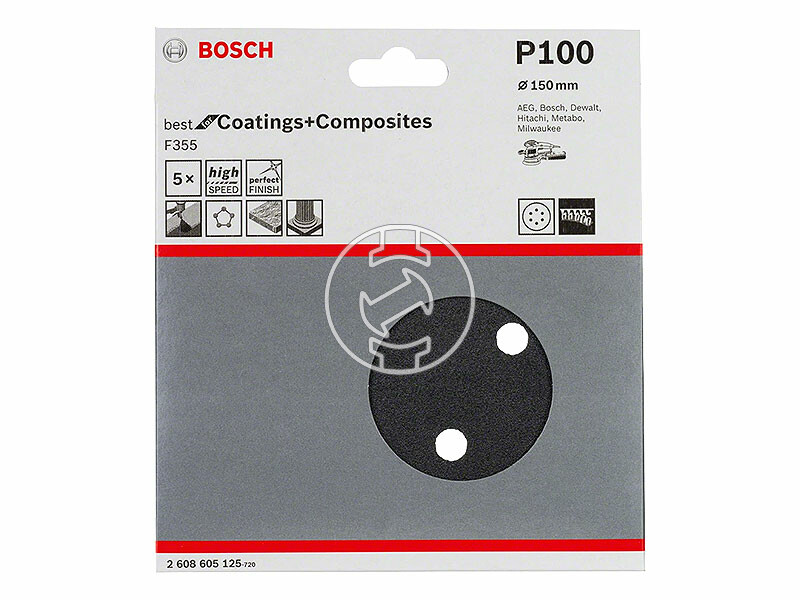 Bosch F355 P100 150 mm tépőzáras excentercsiszolópapír 5 db