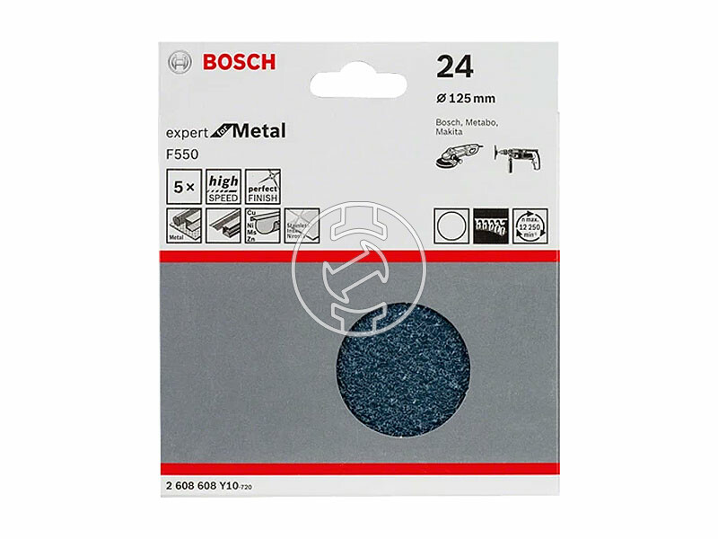 Bosch F550 Expert for Metal G24 125 mm tépőzáras excentercsiszolópapír 5 db