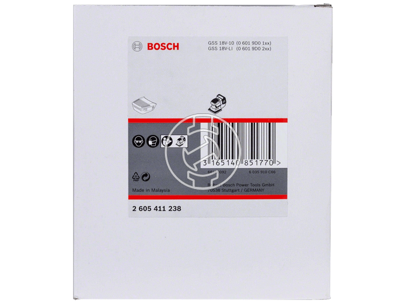 Bosch fekete porszűrő doboz GSS 18V-10 Professional-hoz