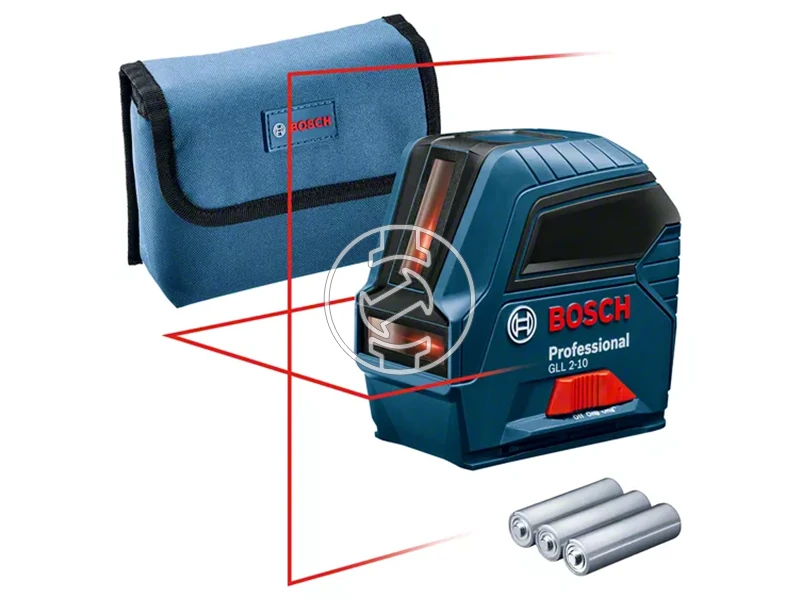 Bosch GLL 2-10 Piros vonallézer Hatósugár: 0 - 10 m | 3 x elem | Kartondobozban
