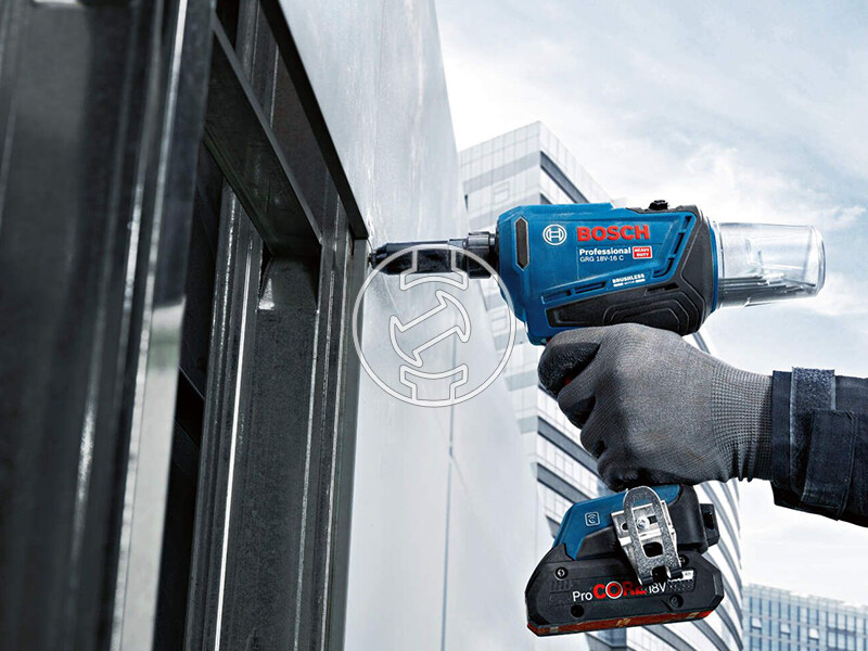 Bosch GRG 18V-16 C akkus popszegecselő akku és töltő nélkül kartondobozban