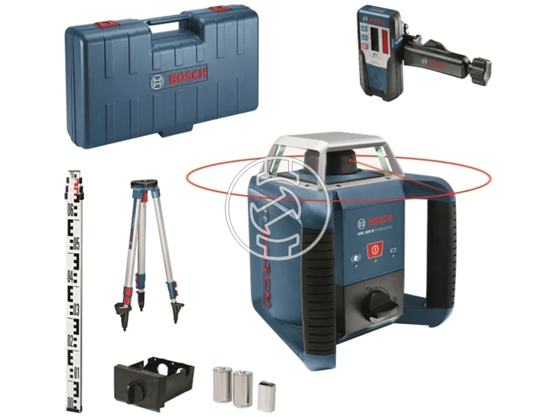 Bosch GRL 400 H  forgólézer Hatósugár: 0 - 10 m/0 - 200 m | 3 x elem + elemadapter | Kofferben