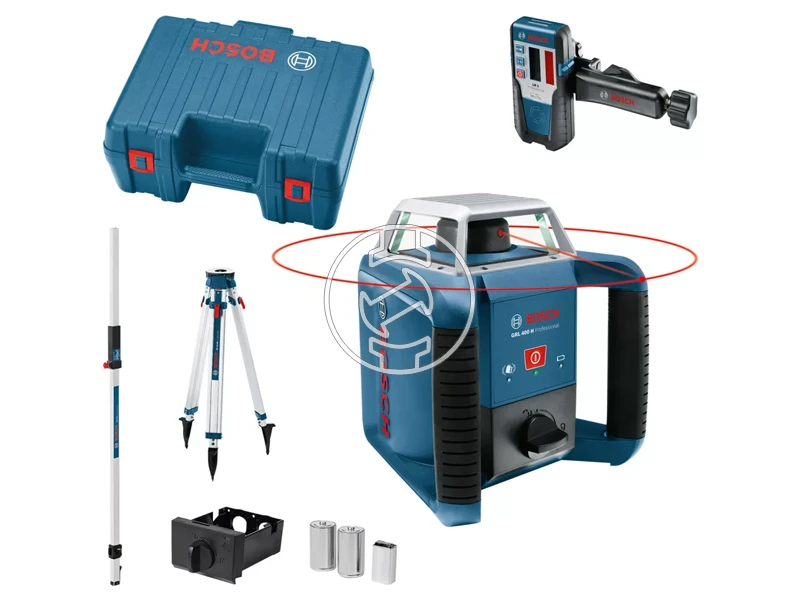 Bosch GRL 400 H forgólézer Hatósugár: 0 - 10 m/0 - 400 m | Akku és töltő nélkül | Kofferben