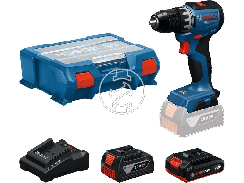 Kép: Bosch GSB18V-52 akkus furocsavarozo tokmanyos 1x2 Ah1x4 Ah akkutolto L-Boxx furoszar keszlet_0.webp