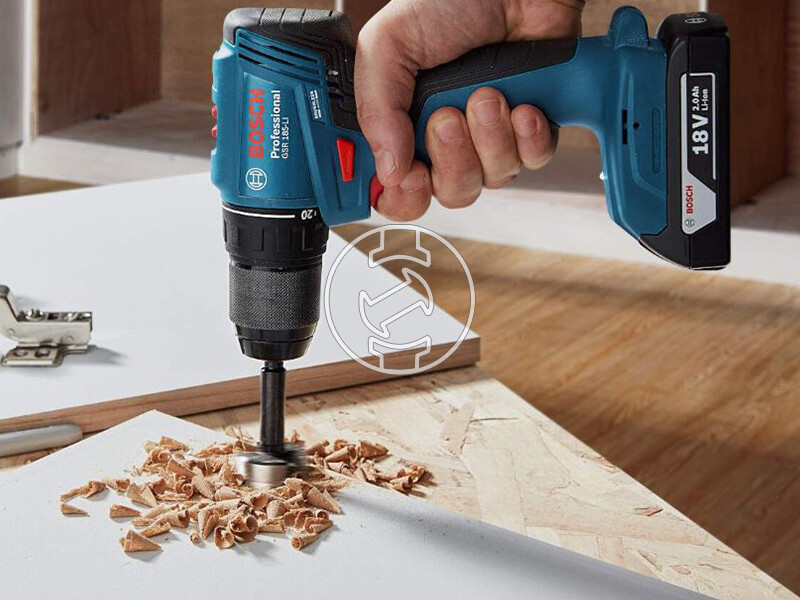 Bosch GSR 185-LI akkus fúrócsavarozó tokmányos akku és töltő nélkül szerszámkofferben