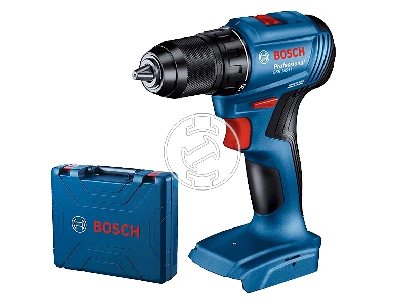 Bosch GSR 185-LI akkus fúrócsavarozó tokmányos akku és töltő nélkül szerszámkofferben