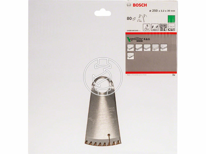 Bosch körfűrészlap, Optiline Wood 250x30x80T