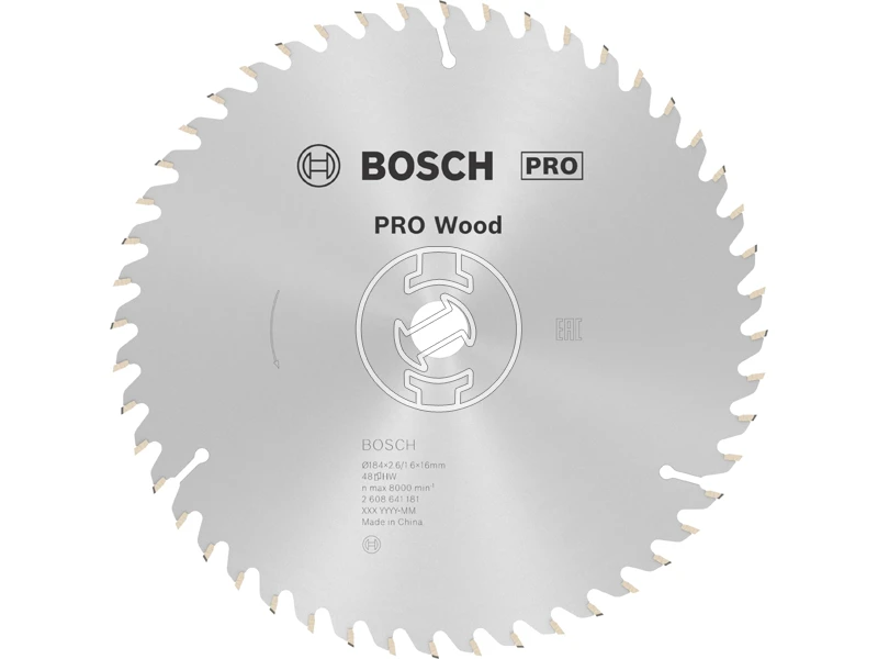 Bosch körfűrészlap 184 x 16 mm | fogszám: 48 db | vágásszélesség: 2,6 mm