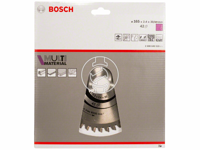 Bosch MultiMaterial ø 165 x 2,4 / 1,8 x 30 / 20 mm körfűrészlap