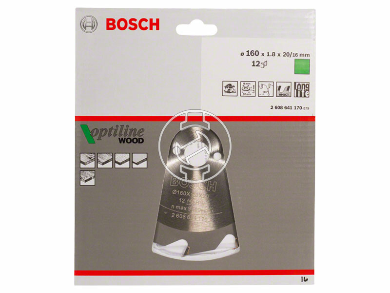 Bosch Optiline Wood ø 160 x 1,8 / 1,2 x 20 / 16 mm körfűrészlap