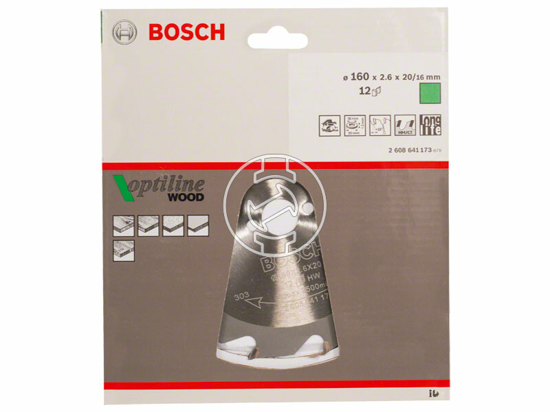 Bosch Optiline Wood ø 160 x 2,6 / 1,6 x 20 / 16 mm körfűrészlap