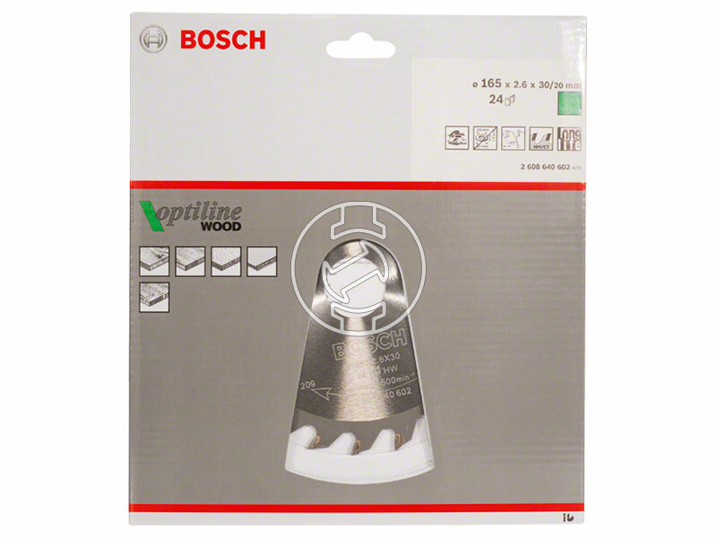 Bosch Optiline Wood ø 165 x 2,6 / 1,6 x 30 / 20 mm körfűrészlap