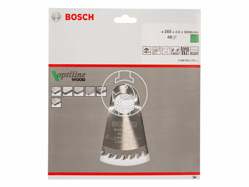 Bosch Optiline Wood ø 165 x 2,6 / 1,6 x 30 / 20 mm körfűrészlap