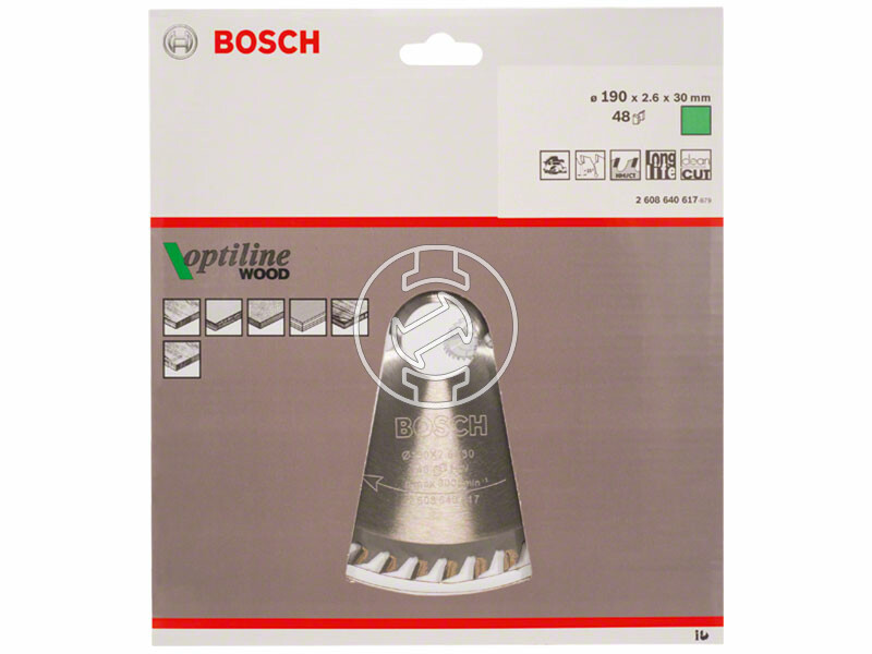 Bosch Optiline Wood ø 190 x 2,6 / 1,6 x 30 mm körfűrészlap