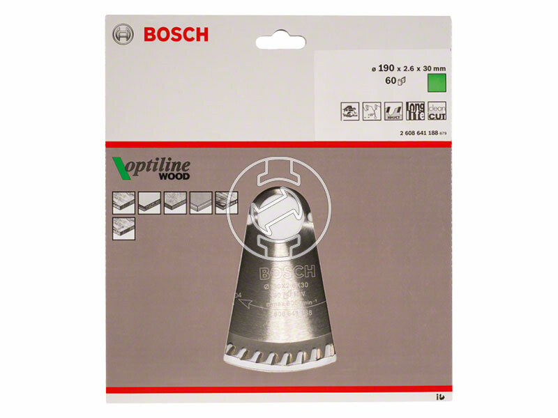 Bosch Optiline Wood ø 190 x 2,6 / 1,6 x 30 mm körfűrészlap