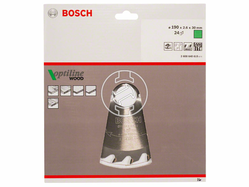 Bosch Optiline Wood ø 190 x 2,6 / 1,6 x 30 mm körfűrészlap