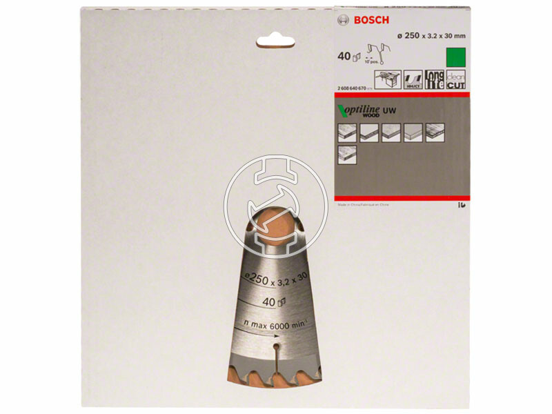 Bosch Optiline Wood ø 250 x 3,2 / 2,2 x 30 mm körfűrészlap