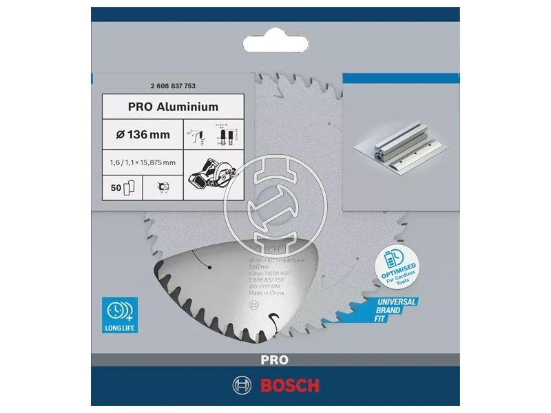 Bosch PRO Aluminium körfűrészlap 136 x 1,6 x 15,875 mm