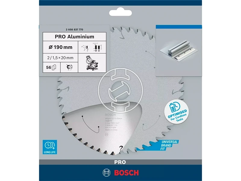 Bosch PRO Aluminium körfűrészlap 190 x 2 x 20 mm