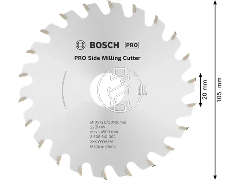 Kép: Bosch PRO marotarcsa 105mm x20mm 22T_2.webp