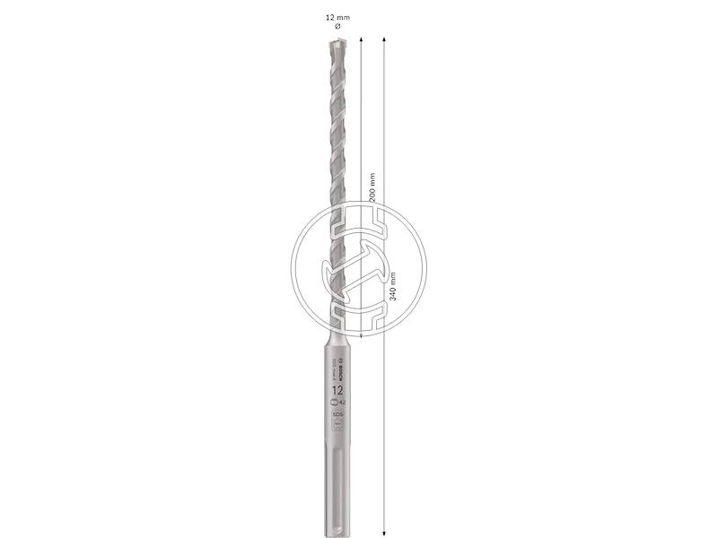Bosch PRO SDS max-4 sDS-Max négyélű fúrószár 12 x 200 x 340 mm