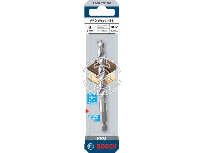 Kép: Bosch PRO Wood bitbefogasu spiralos fafuro 8 x 75 x 117 mm_1.webp