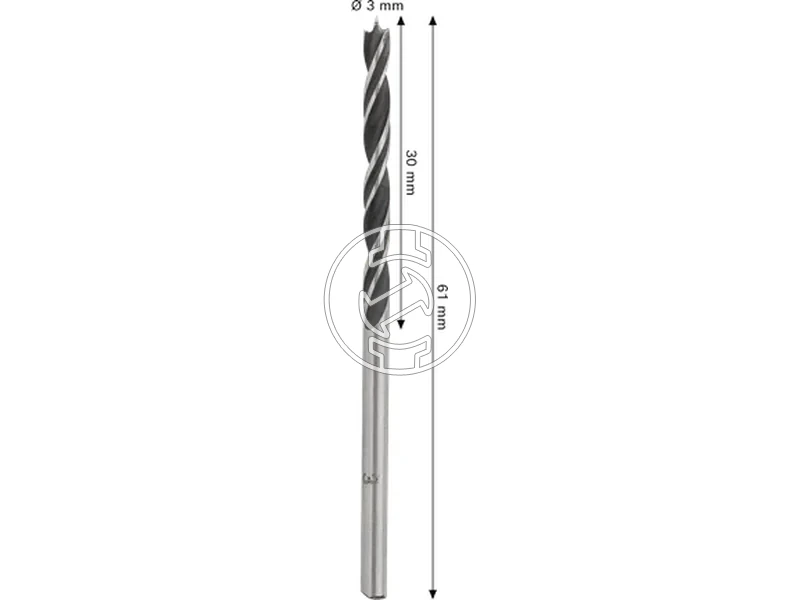 Kép: Bosch PRO Wood fa spiralfuro 3 x 30 x 61 mm_2.webp