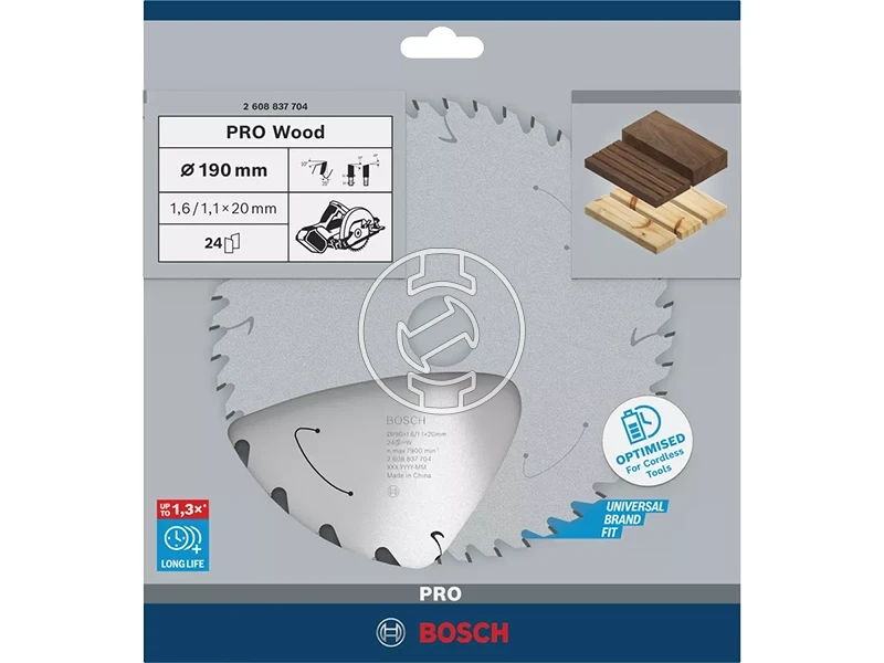 Bosch PRO Wood körfűrészlap 190 x 1,6 x 20 mm