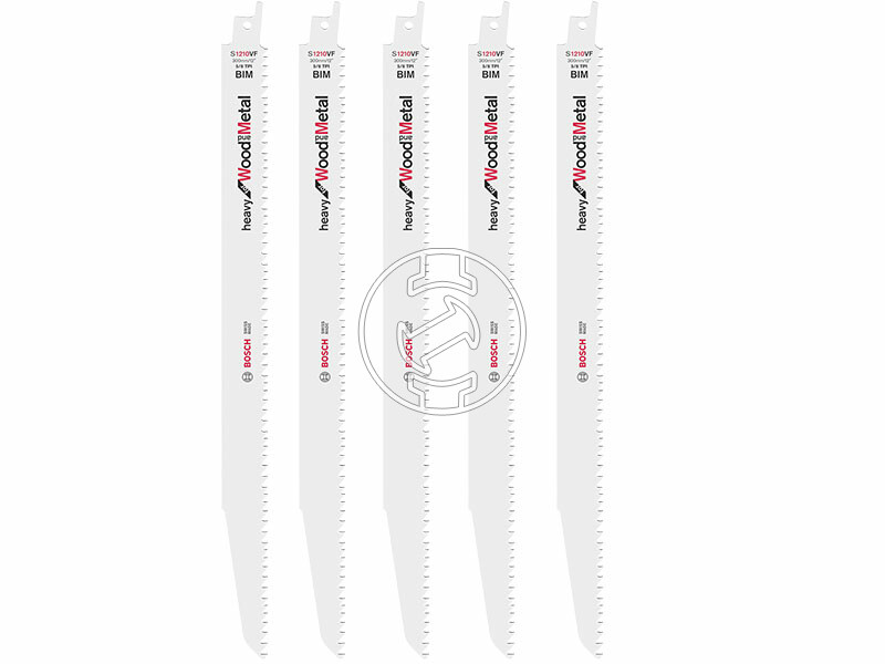 Bosch S 1210 VF Heavy for Wood and Metal 300x22x1,6 mm orrfűrészlap 5 db