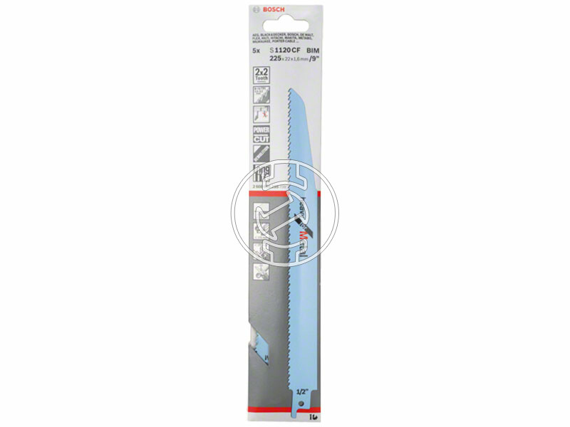 Bosch S 1225 VF Heavy for Metal 225x22x1,6 mm orrfűrészlap 5 db