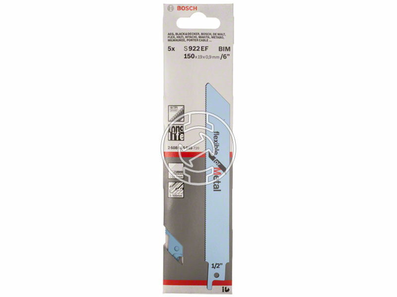 Bosch S 922 EF Flexible for Metal 150x19x0,9 mm orrfűrészlap 5 db