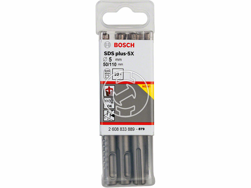 Bosch SDS Plus-5X ø 5 x 50 x 110 mm SDS-Plus négyélű fúrószár 10 db