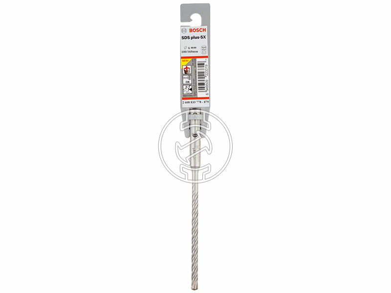 Bosch SDS Plus-5X ø 6 x 100 x 160 mm SDS-Plus négyélű fúrószár