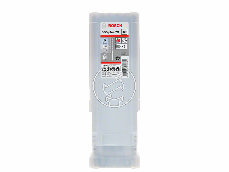 Bosch SDS Plus-7X ø 6 x 150 x 215 mm SDS-Plus négyélű fúrószár 30 db