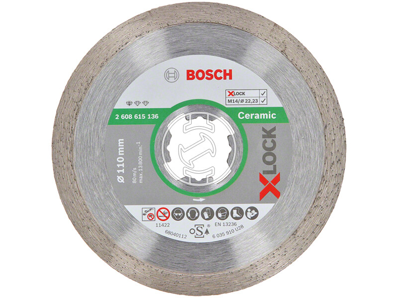 Bosch Standard for Ceramic X-LOCK 110x22,23x1,6x7,5mm gyémánt vágótárcsa