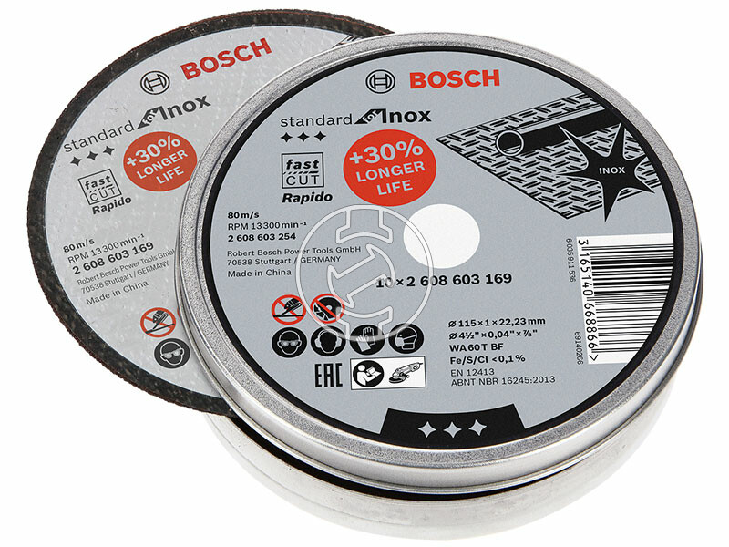 Bosch Standard for Inox WA 60 T BF Rapido ø 115 x 1,0 mm, ø 22,23 mm vágókorong 10 db
